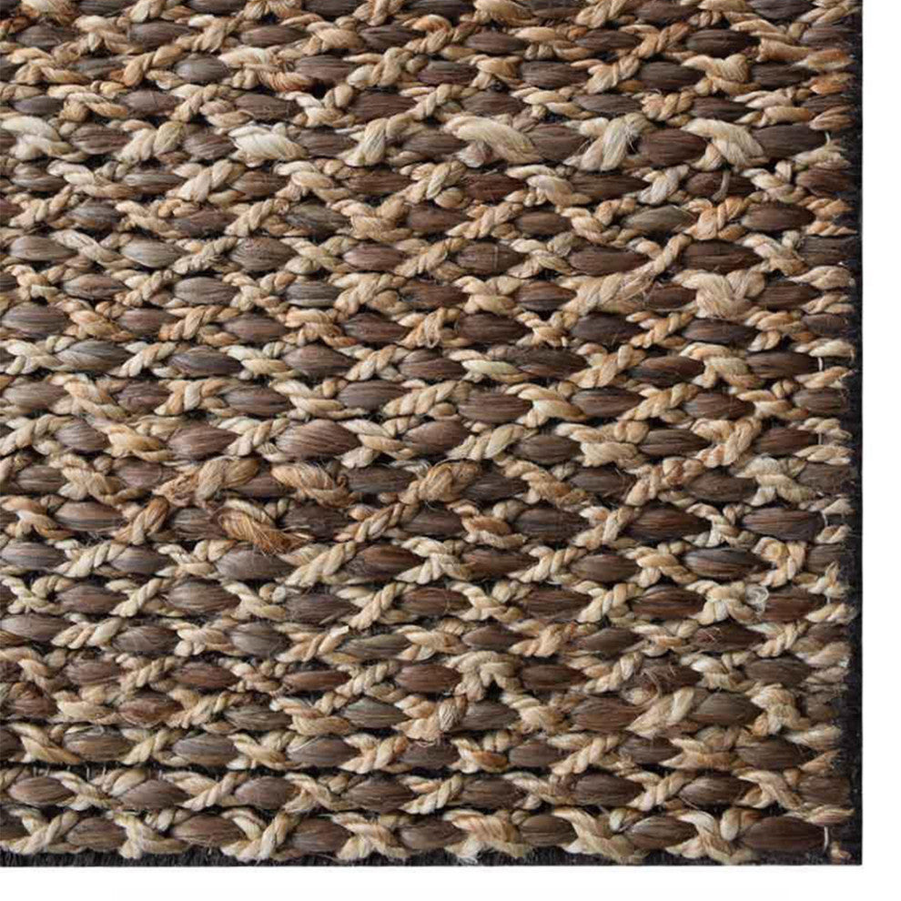 HAND WOVEN JUTE ECO-FRIENDLY AREA RUGS, Light Brown, Contemporary,Outdoor Indoor, [Rectangle] 5'x8'