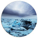 Beautiful Melting Glacier In Iceland, Landscape Round Wall Art, 23"