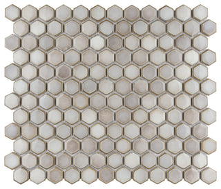 Hudson 1" Hex Dove Grey Porcelain Floor and Wall Tile