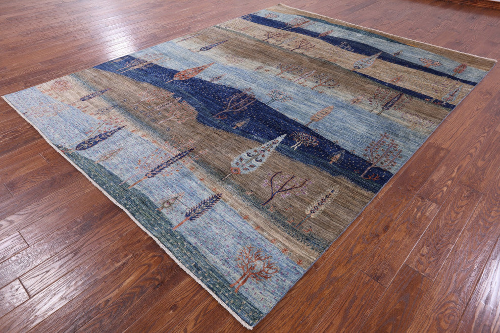 8' 2" X 10' 4" Tribal Persian Gabbeh Handmade Wool Rug Q8017