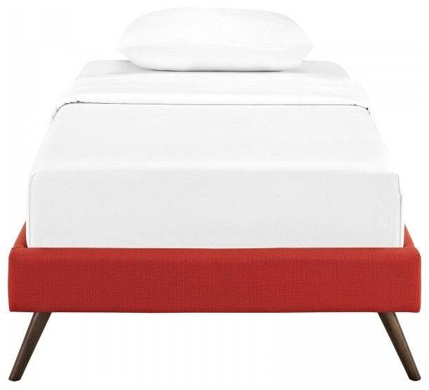 Modway Bedroom Helen Twin Fabric Bed Frame With Round Splayed Legs
