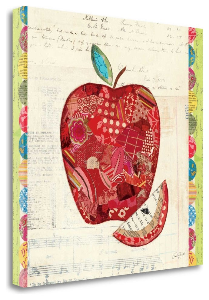 "Fruit Collage I - Apple" By Courtney Prahl, Giclee Print on Gallery Wrap Canvas