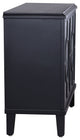Hollywood Cabinet Two Circle Patterned Doors Black Finish