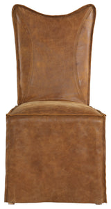 Uttermost Delroy Armless Chairs, Cognac, Set of 2