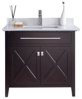 Wimbledon, 36" Brown Cabinet With White Quartz Countertop