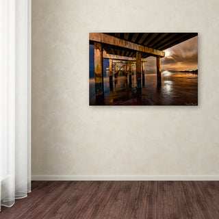 'Coney Island Pier by Moonlight' Canvas Art by David Ayash