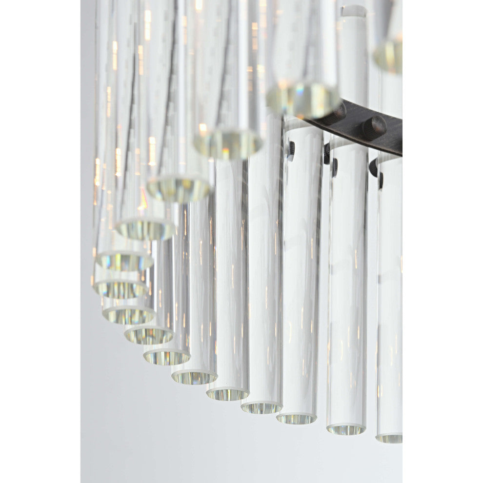 Eva 5-light Antique Black Crystal Chandelier