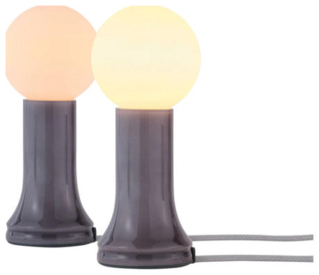 Shore Table Lamp Smoke Grey With G95 Led Bulb, Set of 2
