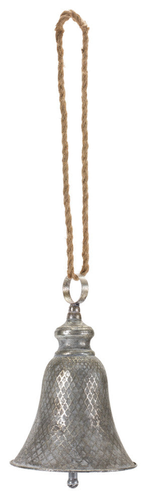 Rustic Metal Bell Ornament, Set of 2