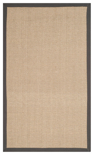 Safavieh Natural Fiber Nf134A Bordered Rug, Natural/Gray, 6'0"x6'0" Round