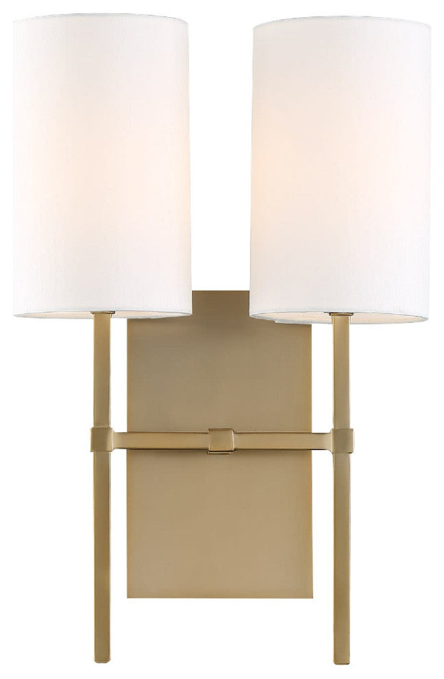 Veronica 2 Light Sconce in Aged Brass
