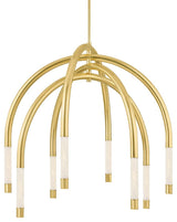 Corbett Lighting 471-48 Zeme 48"W LED Abstract Chandelier - Vintage Polished