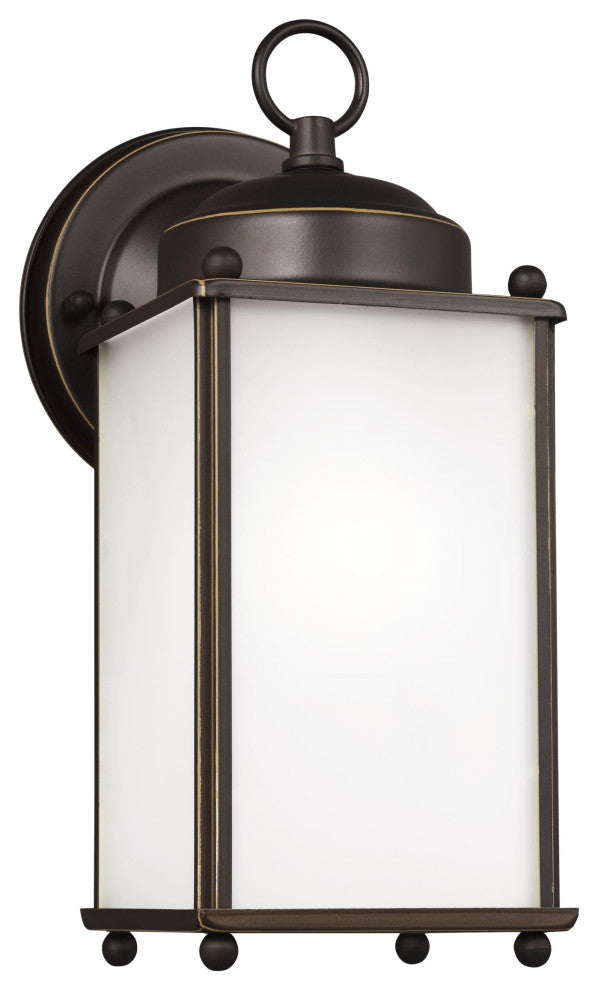 New Castle Large 1-Light Outdoor Wall Lantern, Antique Bronze