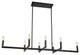 8 Light Incandescent Matte Black Horizontal Chandelier