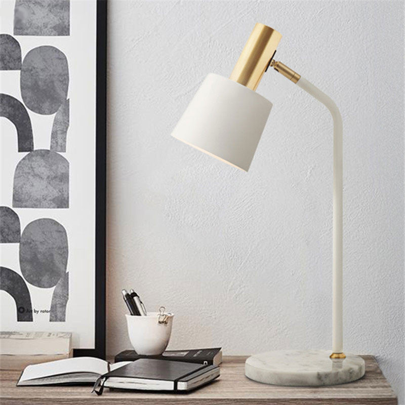 Le Locle | Modern Marble Base LED Table Lamp, Alaska White, B