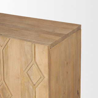 Heera Light Brown Diamond Motif With Shelf Accent Cabinet