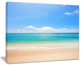 "Cloudy Horizon Over Beach" Seashore Canvas Photo Print, 20"x12"