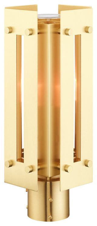 Livex Lighting Utrecht 1 Light Satin Brass Medium Outdoor Post Top Lantern