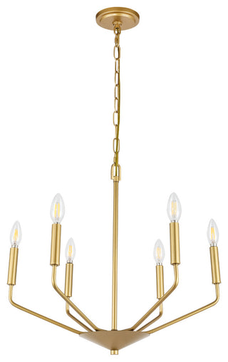 Brass Finish 6-Light Pendant