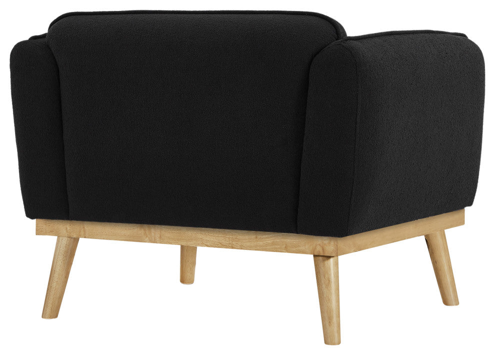 Nolita Boucle Fabric Upholstered Chair, Black