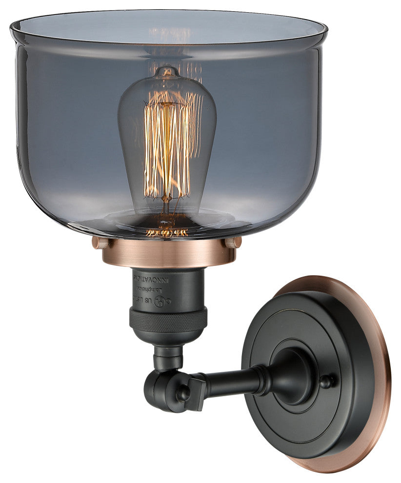 INNOVATIONS LIGHTING 203BK-BPAC-HRAC-G73 Large Bell 1 Light Mixed Metals Sconce