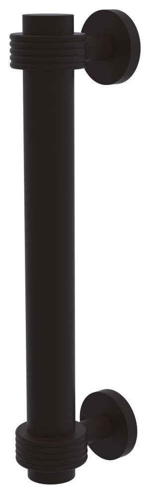 8" Door Pull With Groovy Accents, Oil Rubbed Bronze