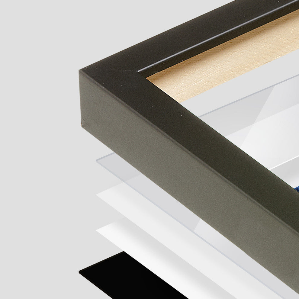 18" x 24" Satin Black Abstract People #1 Framed Print