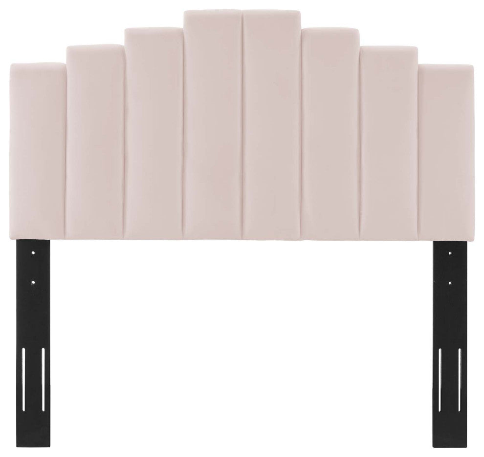 Elise King Performance Velvet Platform Bed Pink