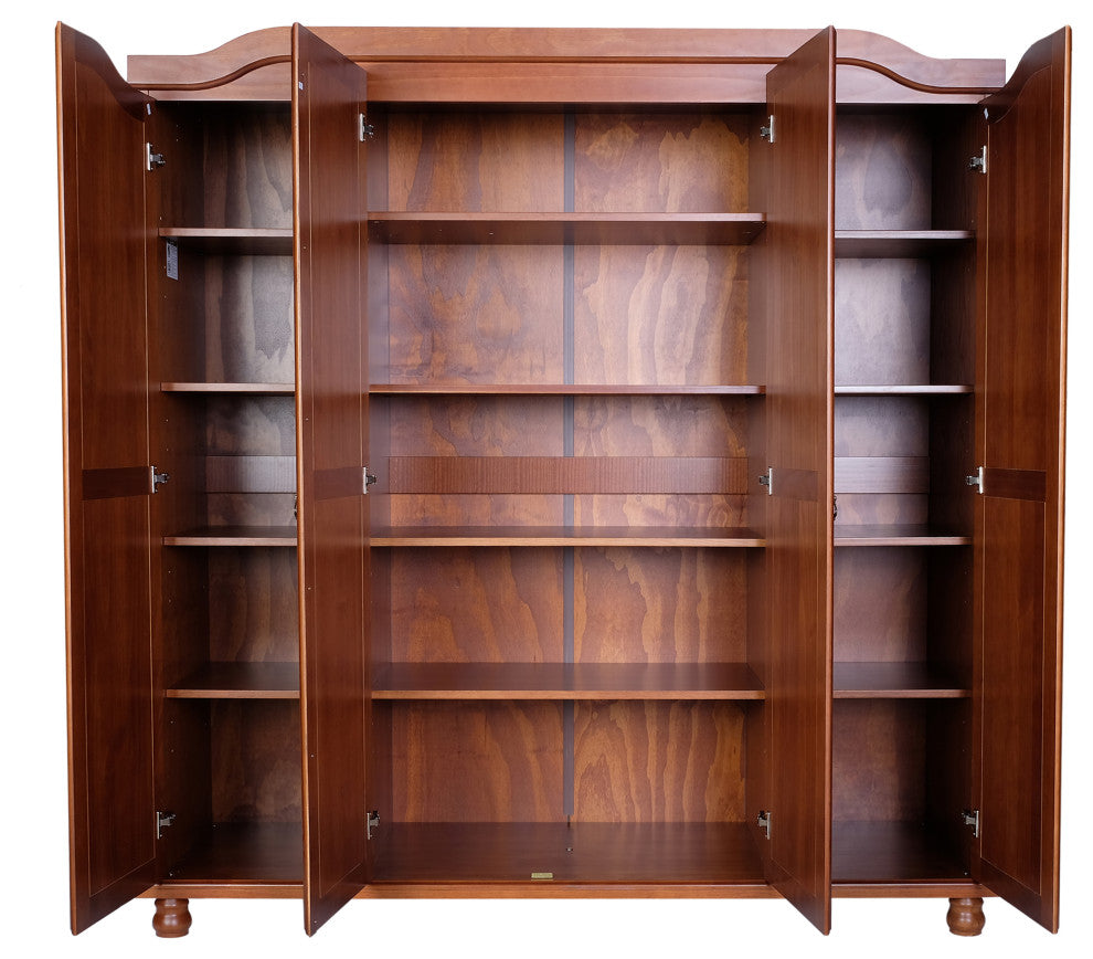 100% Solid Wood Large Shelf for Kyle Wardrobes Only, Mocha
