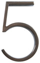 Floating House Number, Dark Bronze, Number 5