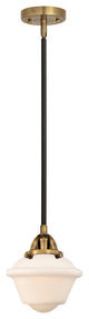 Small Oxford Mini Pendant, Black Antique Brass, Matte White, Matte White