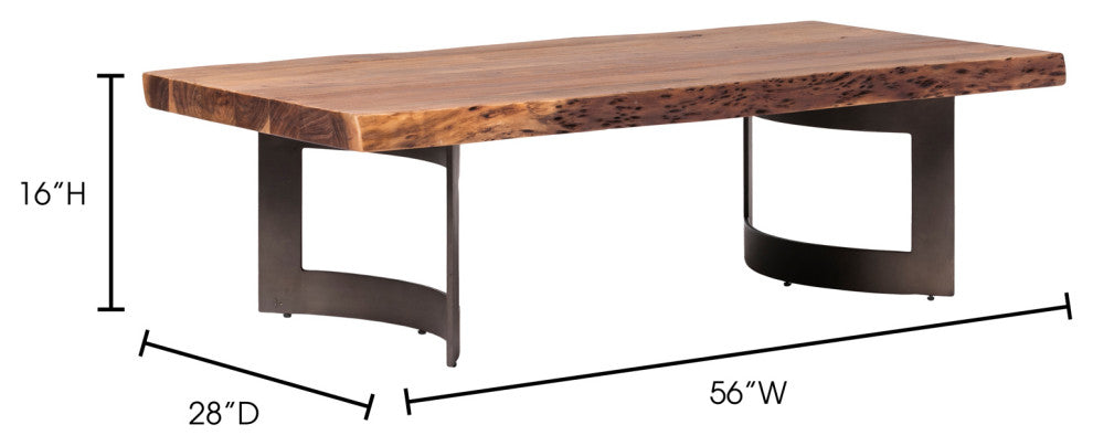 Industrial Bent Coffee Table Smoked - Brown