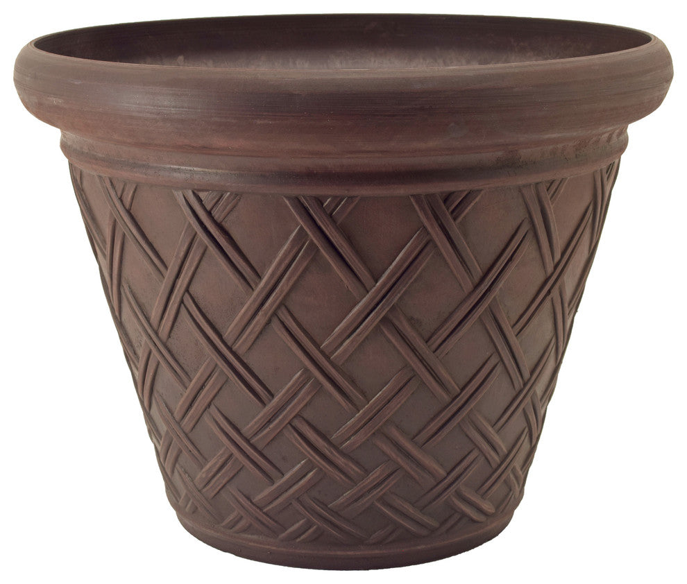 Basket-Weave Pot, Chocolate