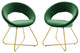 Nouvelle Performance Velvet Dining Chair Set of 2 Gold Emerald -4681