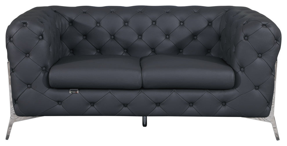Angelica Italian Leather Loveseat, White
