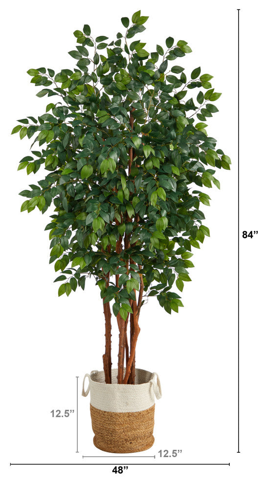 T2987 7 Sakaki Artificial Tree in Handmade Natural Jute and Cotton Planter