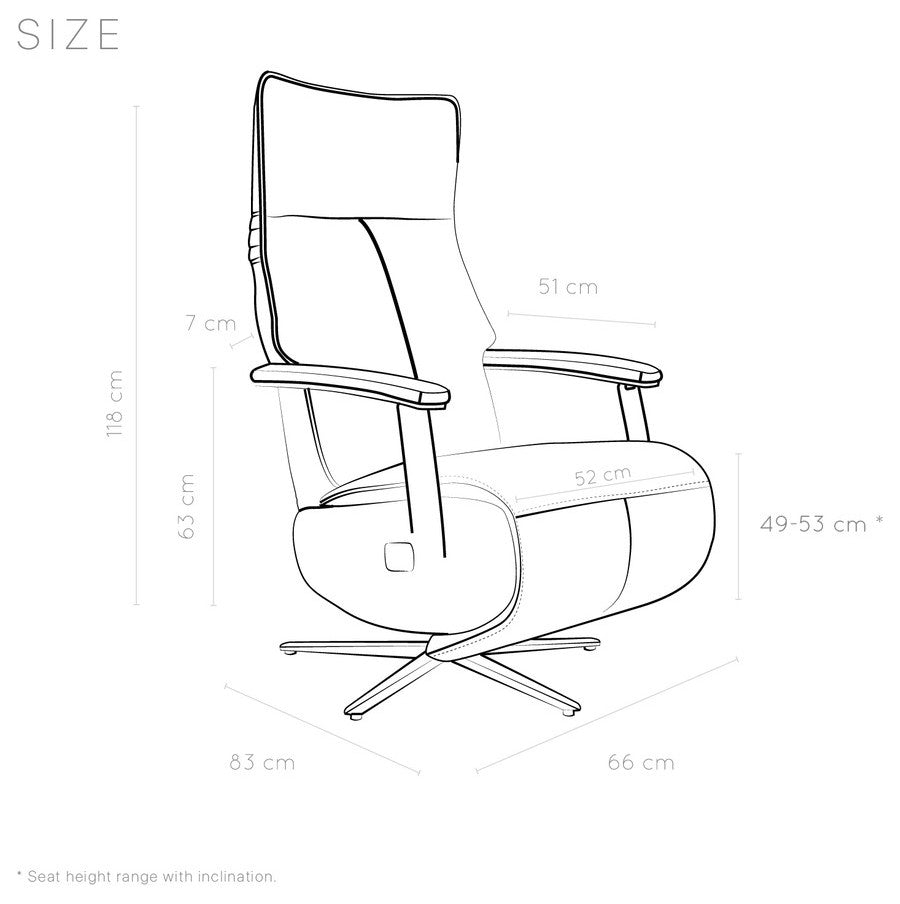 Sofer Zero Gravity Power Recliner, Adjustable, Black