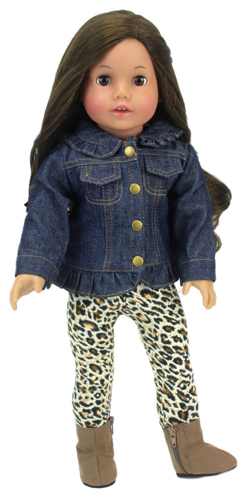 18" Dolls Jean Jacket Leggings and Boots Set