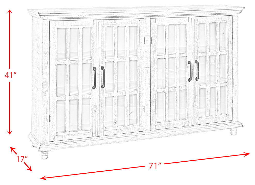 Picket House Lane Server, White With Black Interior