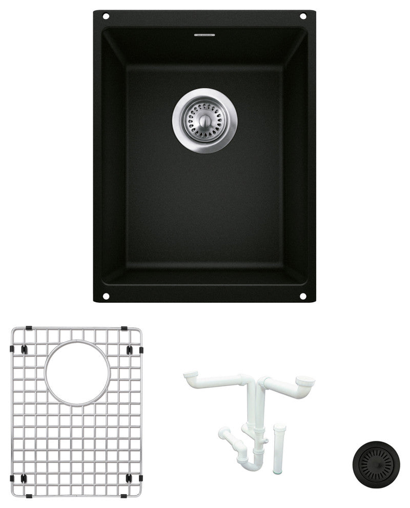 Blanco KA-513422 Precis 13-3/4" Undermount Single Basin Granite - Coal Black