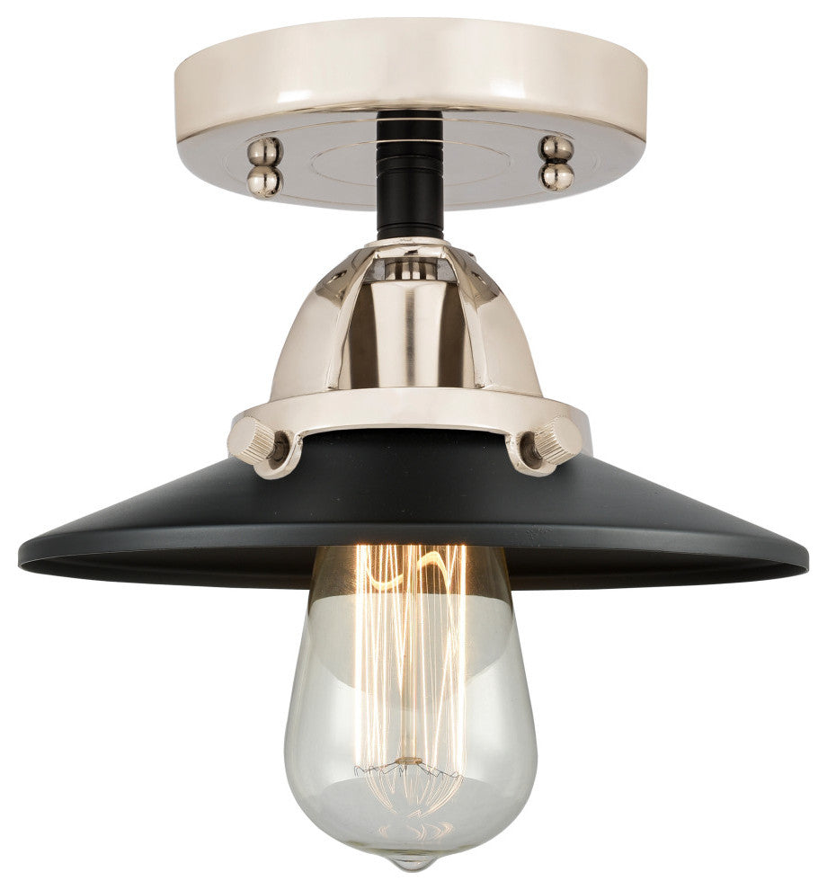 INNOVATIONS LIGHTING 288-1C-BPN-M6-BK-LED Railroad 1 Light Semi-Flush Mount