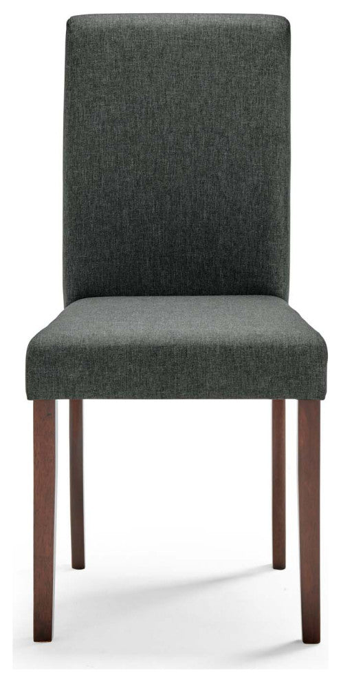 Side Chair and Table Set, Fabric, Drak Brown Gray, Cafe Bistro Restaurant
