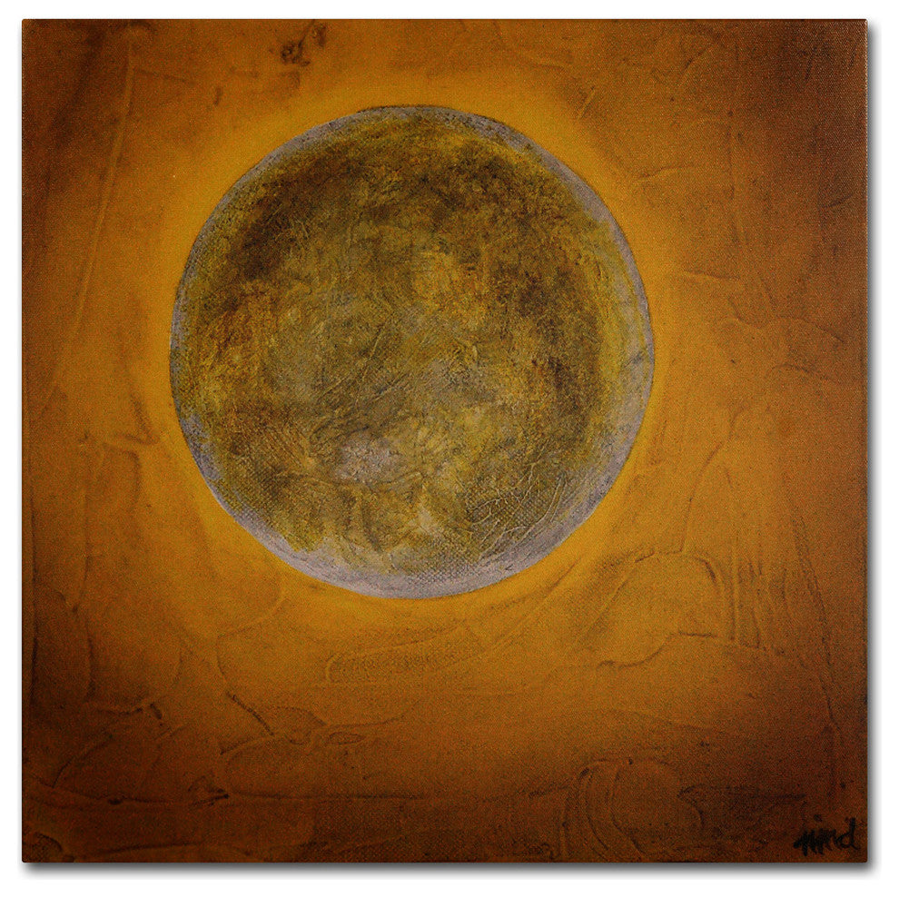 'Moon on Yellow' Canvas Art by Nicole Dietz