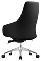 LeisureMod Celeste Office Chair in Upholstered Leather and Iron Frame, Black