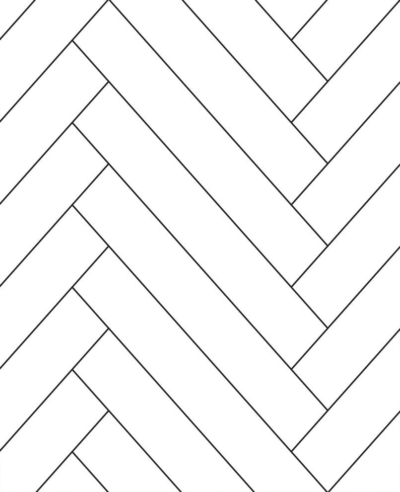 Herringbone Tile Pattern Peel-and-Stick Vinyl Wallpaper, 24"w X 108"h