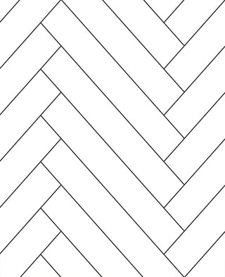 Herringbone Tile Pattern Peel-and-Stick Vinyl Wallpaper, 24"w X 108"h