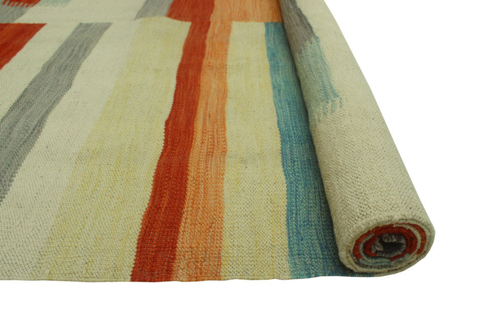Winchester Kilim Zohreh Ivory/Light Green Rug, 6'3x9'8