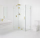 78"x34"x43" Frameless 90 Degree Shower Enclosure Glass Hinge, Satin Brass