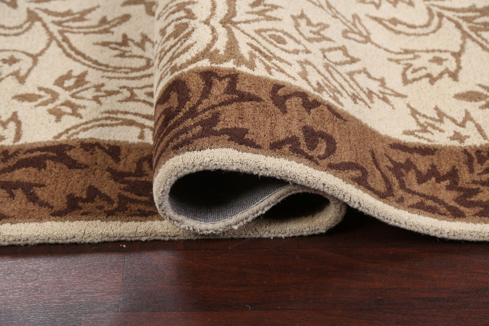 Floral Oriental Area Rug Wool Hand-tufted Traditional Carpet 5x8