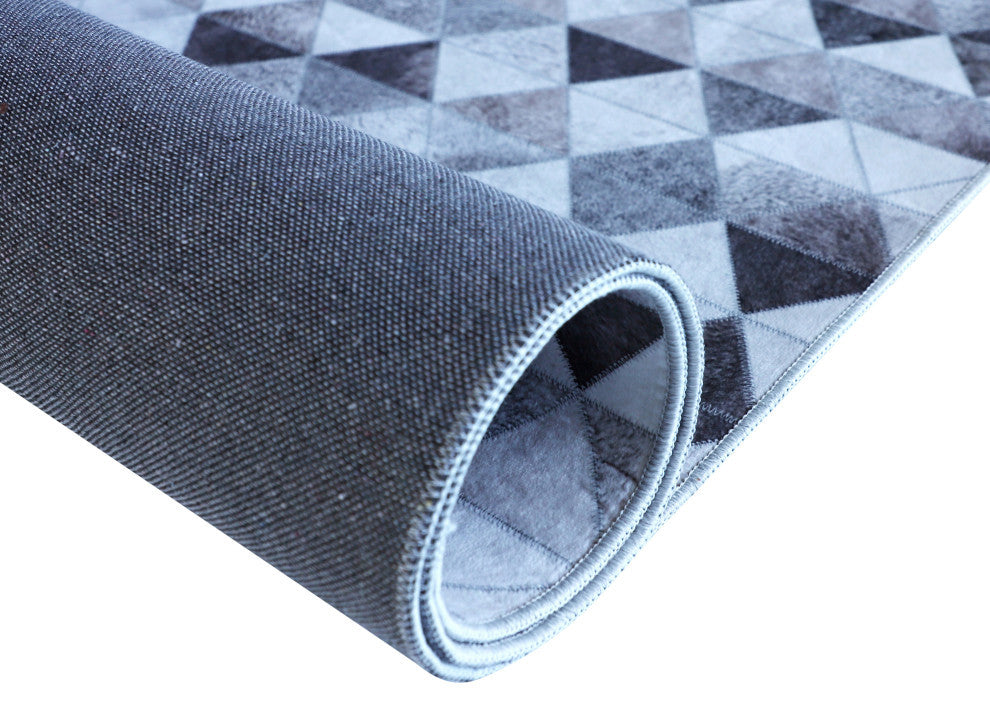 Faux Cowhide Patchwork Diamonds, the Rough 6'x 9' Area Rug